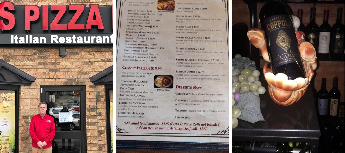 Joe's Pizza & Pasta Italian Grill. Menu
